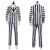 Adam Maitland Beetlejuice Cosplay Kostüm Herren Streifenanzug Outfits Halloween Karneval Kostüm