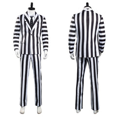Adam Maitland Beetlejuice Cosplay Kostüm Herren Streifenanzug Outfits Halloween Karneval Kostüm