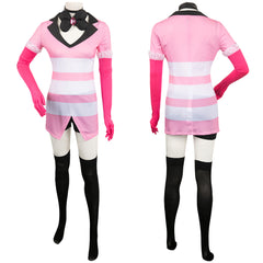 Hazbin Hotel Dämon Angel Dust rosa Kostüm Set Cosplay Halloween Karneval Outfits