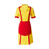 2 Broke Girls Max Caroline Kellnerinnen Uniform Kleid Cosplay Kostüm Länge