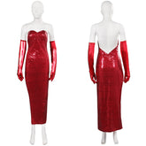 Who Framed Roger Rabbit Jessica Rabbit rotes Kleid Cosplay Halloween Karneval Kostüm