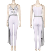 Retro Style ABBA 70er Jahr Agnetha Faltskong weiß Overall Cosplay Outfits