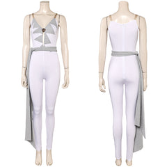 Retro Style ABBA 70er Jahr Agnetha Faltskong weiß Overall Cosplay Outfits