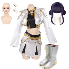 Trio Dämonenjägerin Golden Zoey weiß Kostüm Dämonenjägerin Zoey Cosplay Outfits