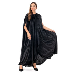 Hexe Robe Cosplay Kostüm Schwarz Kapuze Outfits Halloween Karneval Umhang