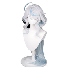 Genshin Impact Focalors Perücke Cosplay Perücke silber