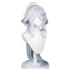 Genshin Impact Focalors Perücke Cosplay Perücke silber