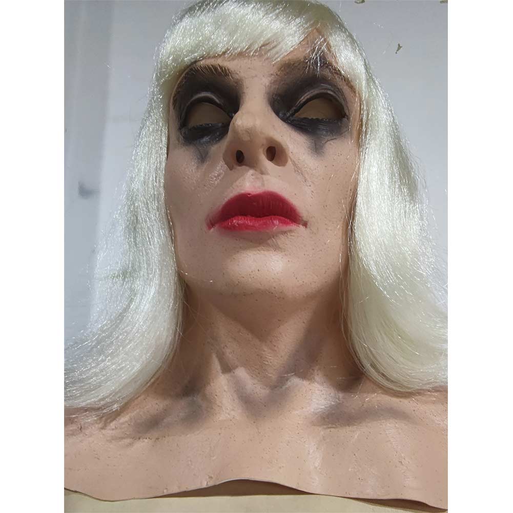 Joker 2 Harley Quinn Gaga Maske Latex Cosplay Halloween Karneval Kopfbedeckung