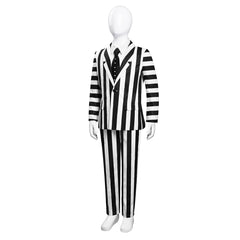 Kinder Beetlejuice Cosplay Kostüm Stripped Uniform Halloween Karneval Anzug
