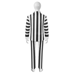 Kinder Beetlejuice Cosplay Kostüm Stripped Uniform Halloween Karneval Anzug