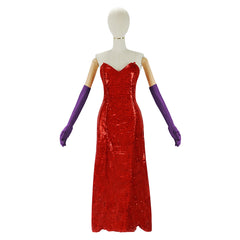 Who Framed Roger Rabbit Jessica Rabbit rot Kleid Cosplay Kostüm