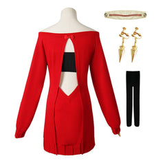 Yor Forger Cosplay SPY×FAMILY Kostüm Rot Pullover Outfits
