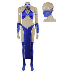 Mortal Kombat 4 Kitana Cosplay Kostüm Outfits Halloween Karneval Jumpsuit
