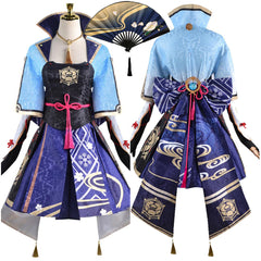 Kamisato Ayaka Cosplay Genshin Impact Kostüm Halloween Karneval Kleid
