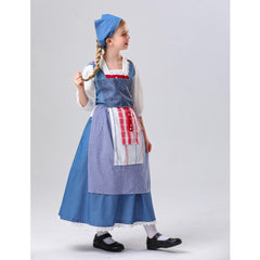 Kinder Mädchen Belle Dienstmädchen Kleid Film Die Schöne und das Biest Belle Cosplay Kostüm