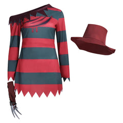 A Nightmare On Elm Street Freddy Krueger webliche Kostüm Halloween Outfits