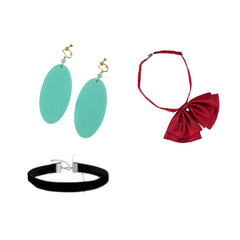 Dandadan Momo Ayase Ohrringe Choker Haarspange Cosplay Requisite