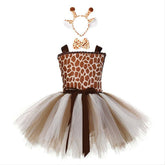 Giraffe Mädchen Kleid Tutu Tülle Kleid Faschingkostüm auch für Alltag Partykleid Geburstag Festkleid