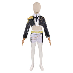 Kinder Mädchen Trio Dämonenjägerin Rumi Gold schwarz weiß Kostüm Cosplay Outfits