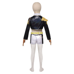 Kinder Mädchen Trio Dämonenjägerin Rumi Gold schwarz weiß Kostüm Cosplay Outfits