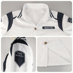 One Piece Marines Uniform Cosplay Halloween Karneval Kostüm Set
