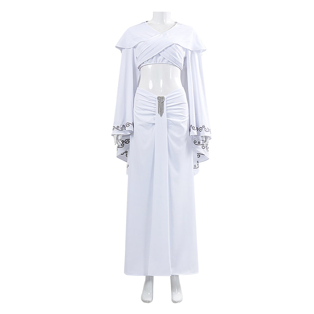 Padme Naberrie Amidala weiß Kleid Cosplay Kostüm Set Cosplay Outfits-2