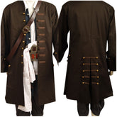 Pirates Of The Caribbean Jack Sparrow Johnny Depp Piraten der Karibik Full Set Cosplay Kostüm
