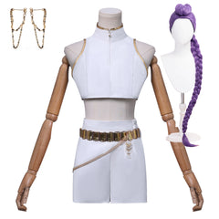 Rumi Soundtrack Kostüm KPop Demon Hunters Rumi weiß Cosplay Outfits mit Perücke