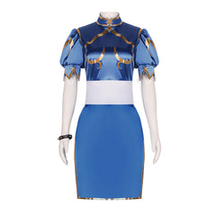 Street Fighter Chun Li Kleid blau Cosplay Outfits