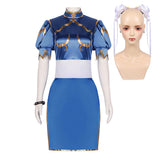 Street Fighter Chun Li Kleid blau Cosplay Outfits