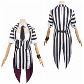 Beetlejuice HORROR Damen schwarz-weiß Halloween Cosplay Kostüm Set