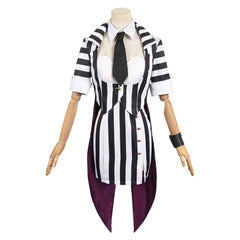 Beetlejuice HORROR Damen schwarz-weiß Halloween Cosplay Kostüm Set