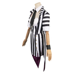 Beetlejuice HORROR Damen schwarz-weiß Halloween Cosplay Kostüm Set