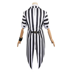 Beetlejuice HORROR Damen schwarz-weiß Halloween Cosplay Kostüm Set