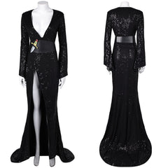 Elvira:Mistress Of The Dark- Elvira Schwarz Kleid Cosplay Kostüm Halloween Karneval Outfits