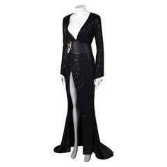 Elvira:Mistress Of The Dark- Elvira Schwarz Kleid Cosplay Kostüm Halloween Karneval Outfits