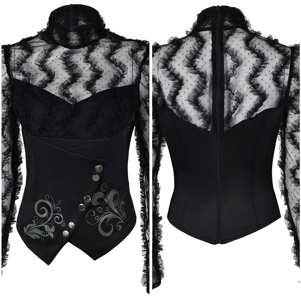 Hexe Elphaba schwarz Oberteil Wicked Elphaba Cosplay Kostüm