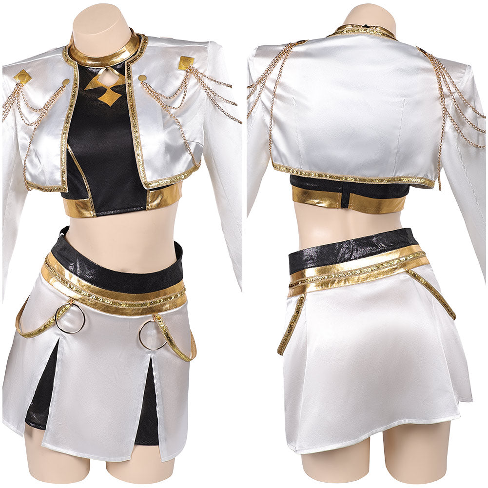 Huntix Golden Zoey weiß Kostüm KPOP Demon Hunters Zoey Cosplay Outfits