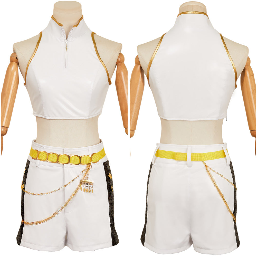 Huntrix Rumi weiß Kostüm Set Kpop Demon Hunters Rumi Cosplay Outfits