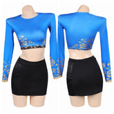 Huntrix Zoey blau Outfits Kpop Demon Hunters Zoey Cosplay Kostüm