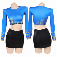 Huntrix Zoey blau Outfits Kpop Demon Hunters Zoey Cosplay Kostüm