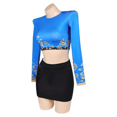 Huntrix Zoey blau Outfits Kpop Demon Hunters Zoey Cosplay Kostüm