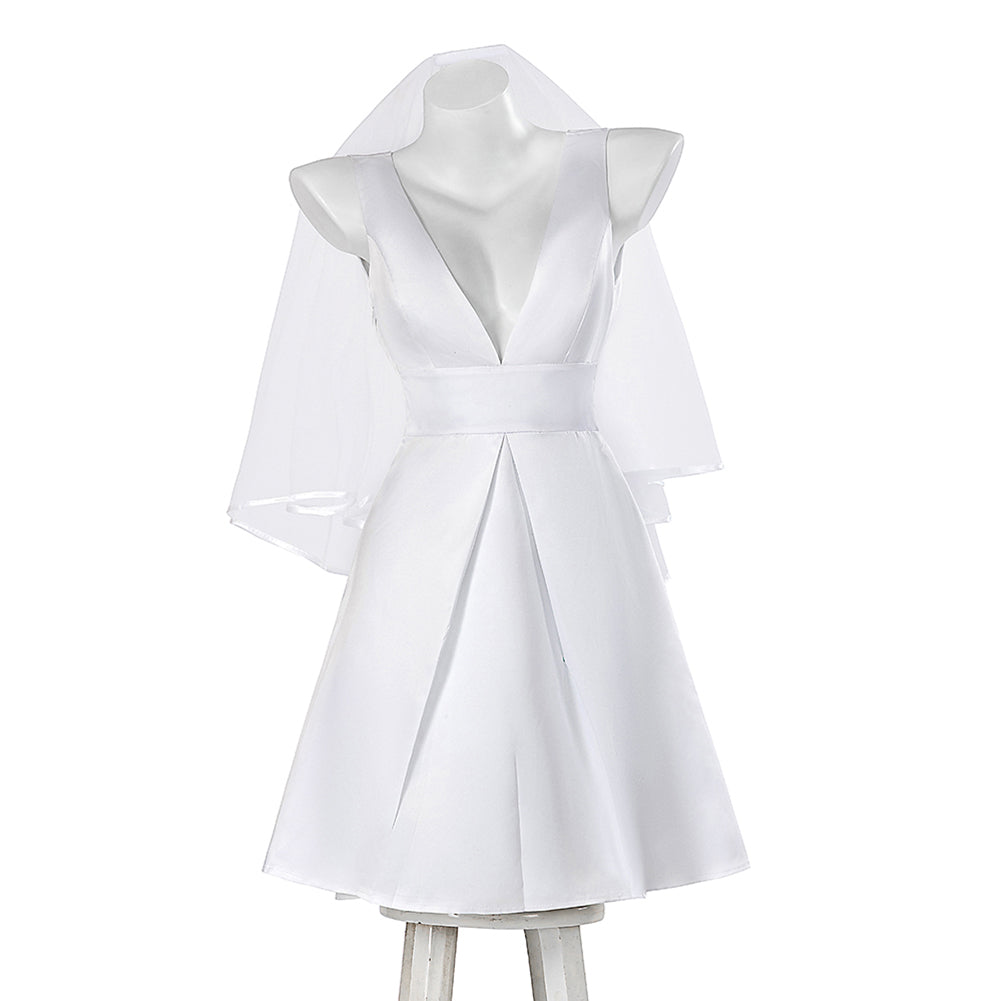 Joker: Folie à Deux Harley Quinn weiß Brautkleid Cosplay Kostüm