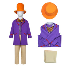 Kinder Film Wonka Willy Wonka lila Kostüm Set