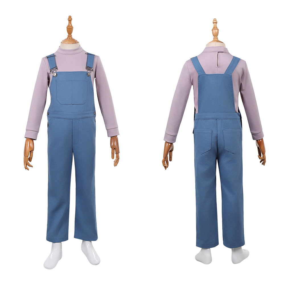 Kinder Jane Hopper blau Kostüm Set Stranger Things Eleven Cosplay Outfit