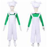 Kinder Luigi weiß Kostüm Der Super Mario Galaxy Film Luigi Cosplay Outfit