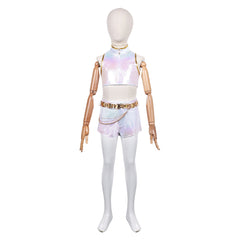 Kinder Mädchen Huntrix Rumi weiß Outfits Kpop Demon Hunters Rumi Cosplay Kostüm