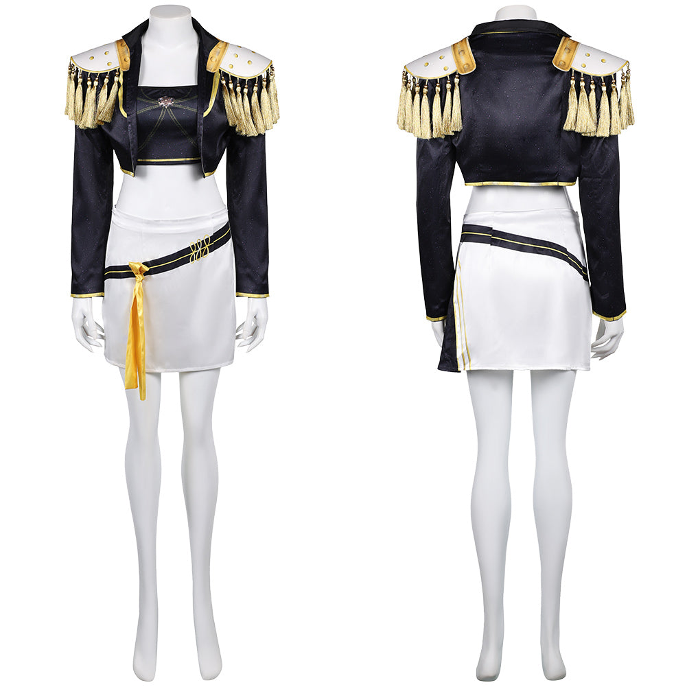 Kpop Demon Hunters Mira Gold Outfits schwarz Cosplay Kostüm