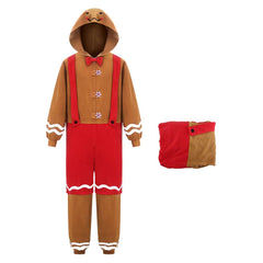Lebkuchenmann Kostüm Set Schlafkleidung Weihnachten Cosplay Outfit