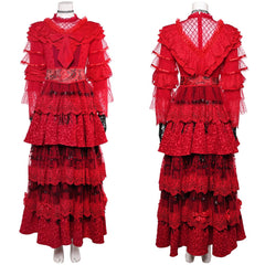 Lydia Deetz rot Kleid Beetlejuice Lydia Damen Brautkleid Cosplay Kostüm